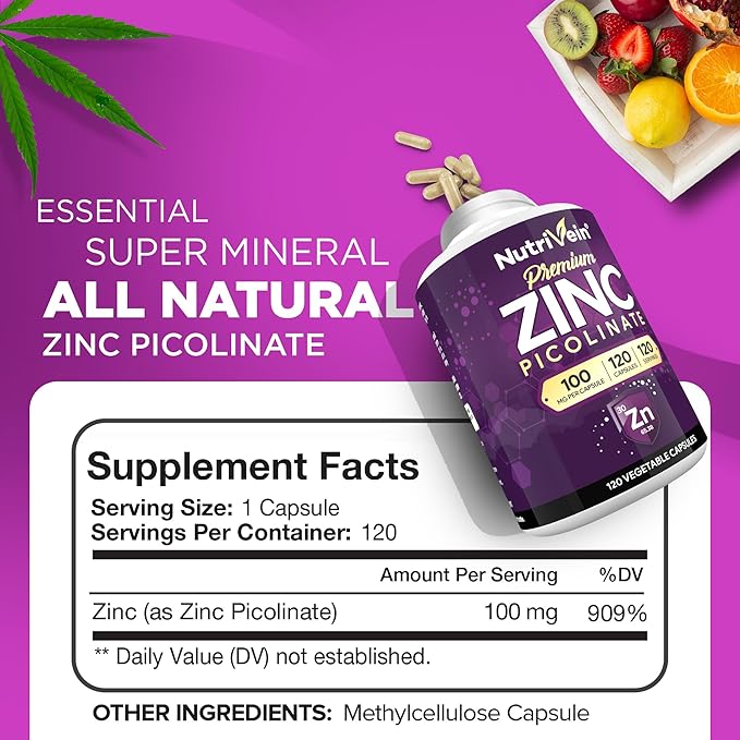 Nutrivein Premium Zinc Picolinate & Fadogia Agrestis and Tongkat Ali Supplement Bundle: Tongkat Ali Fadogia Agrestis & Zinc Picolinate Supplements for Fitness, Vitality, and Overall Wellness