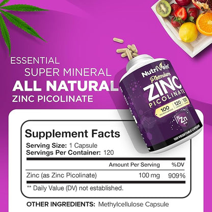 Nutrivein Premium Zinc Picolinate & Fadogia Agrestis and Tongkat Ali Supplement Bundle: Tongkat Ali Fadogia Agrestis & Zinc Picolinate Supplements for Fitness, Vitality, and Overall Wellness