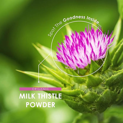 Organic Milk Thistle Powder 150g - Source of Cleansing Silymarin - Made from Cold-Pressed Milk Thistle - Vegan, Raw, Non-GMO.