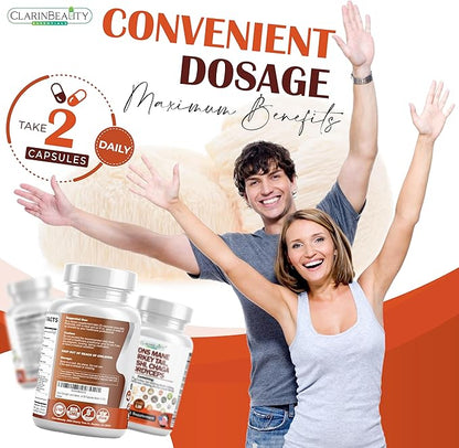 Extra Strength Lions Mane 4000mg Mushroom Supplement Turkey Tail 3500mg (Reishi, Cordyceps, Chaga 1500mg each) Maitake Meshima Poria Cocos Shiitake Oyster Porcini Enoki 90 Capsules Made In USA