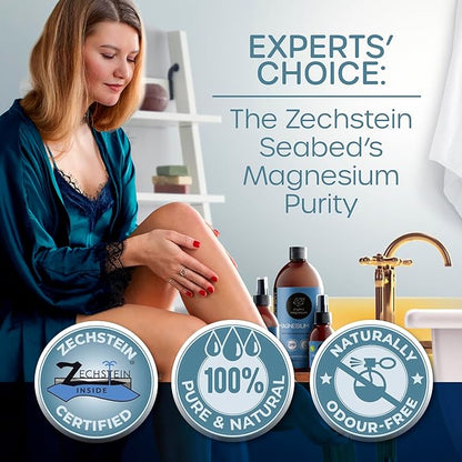 Oil - Spray Bottle NOT Included - 100% Pure Topical Magnesium Chloride for Leg Cramps from Ancient Zechstein Seabed | for Sports, Relaxing & Sleep | Spray Bottle Refill (33,8 fl oz)