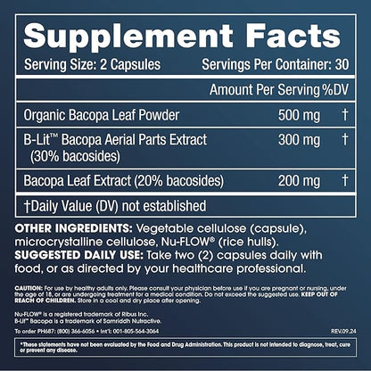 ProHealth Full Spectrum Bacopa | Triple Lab Tested | 1000mg, 60 Capsules