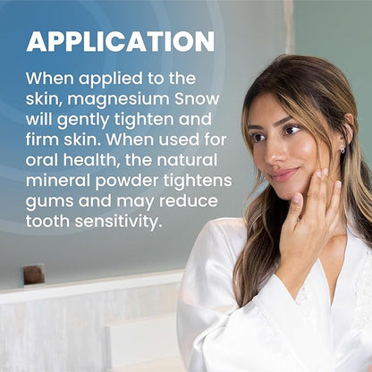 Heath and Wisdom Magnesium Snow - Magnesium Bath Soak, Magnesium Soak Bath, Magnesium Carbonate Powder, Magnesium for Bath, Calm Magnesium Powder, Magnesium Foot Soak, Magnesium for Skin - 2.65 Ounces