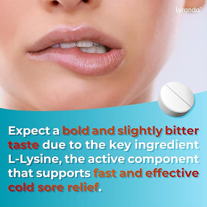 Lyranda® - Lysine Cold Sore Treatment - Chewable L-Lysine Tablets - Faster Absorption and Better Hygiene