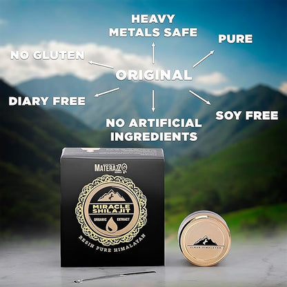Pure Himalayan Shilajit Resin - Organic Gold Grade Supplement with 85+ Trace Minerals, Fulvic Acid - Supports Vitality & Overall Wellness - 15g (1 Pack) - Ideal for Men & Women