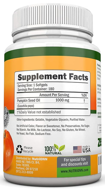 NutriONN Pumpkin Seed Oil Softgels Lycopene Capsules Combo - Targeted Support for Prostate & Urinary Health