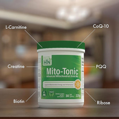 Health Thru Nutrition Mito-Tonic Advanced Mitochondrial Drink Mix | CoQ-10, PQQ, D-Ribose, L-Carnitine & More | Cellular Energy & Cardiac Function Support | Keto Friendly | Non-GMO (30 Servings)