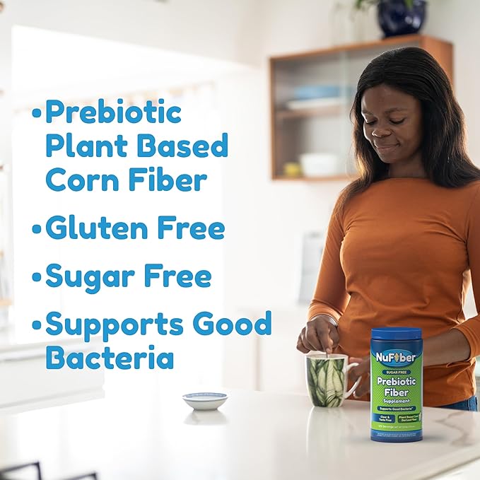 Fiber Supplement, Daily Prebiotic Fiber, 125 Servings, Clear, Grit & Taste Free, No Gluten & Sugar, Plant Based Corn Powder to Support Digestive & Gut Health