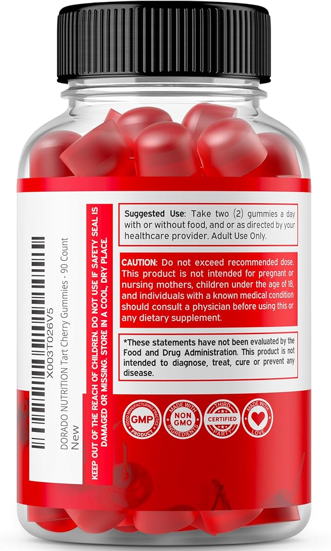 DORADO NUTRITION Tart Cherry Gummies Uric Acid Level Support (90 Gummies) and Glucosamine Chondroitin Gummies (60 Count)
