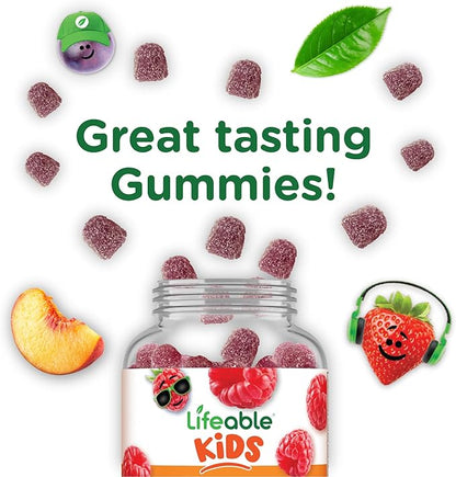 Lifeable Magnesium Gummies for Kids | 900mg Magnesium Citrate | Great Tasting Kids Magnesium Supplement | Gluten Free Muscle Support and Stress Relief Chewable | 90 Gummies