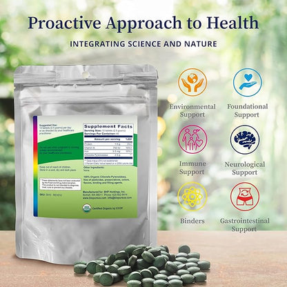 BioPure Chlorella Pyrenoidosa – 100% Organic, Cracked-Cell Wall, Nutraceutical Superfood Packed with Proteins, Vitamins, Minerals & Amino Acids that Supports Metabolism, Detox & Immunity – 400 Tablets