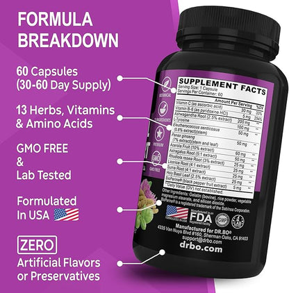 Adrenal Support Cortisol Manager Supplement - Adrenal Fatigue Supplements for Women & Men with Natural Adaptogen Ashwagandha Holy Basil Rhodiola L Tyrosine Complex Fatigue Cortisol Health - 60 Pills