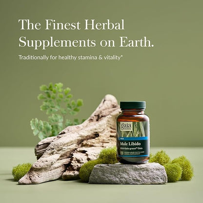 Gaia Herbs Male Libido - Herbal Supplement with Saw Palmetto, Horny Goat Weed, Maca & Oats - Supports Stamina, Vitality & Hormone Balance for Men - 60 Vegan Liquid Phyto-Capsules (20-Day Supply)