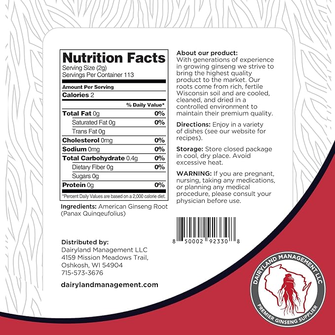 Dairyland American Ginseng Slices and Powder - 8 oz Pack Each of Wisconsin Ginseng – Direct from Farmer to Consumer 西洋参