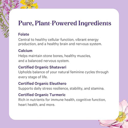 PURE SYNERGY Vita·Min·Herb for Women | Women’s Comprehensive Multivitamin Supplement | Made with Organic Whole Food Non-GMO & Vegan Ingredients | Supports Energy & Immune Health (120 Tablets)