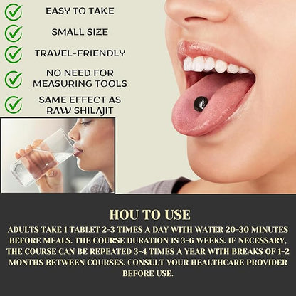 Shilajit Shampoo 8.45oz and Pure Raw Shilajit Tablets (60 Count) Bundle - Natural Care for Hair & Vitality Boost