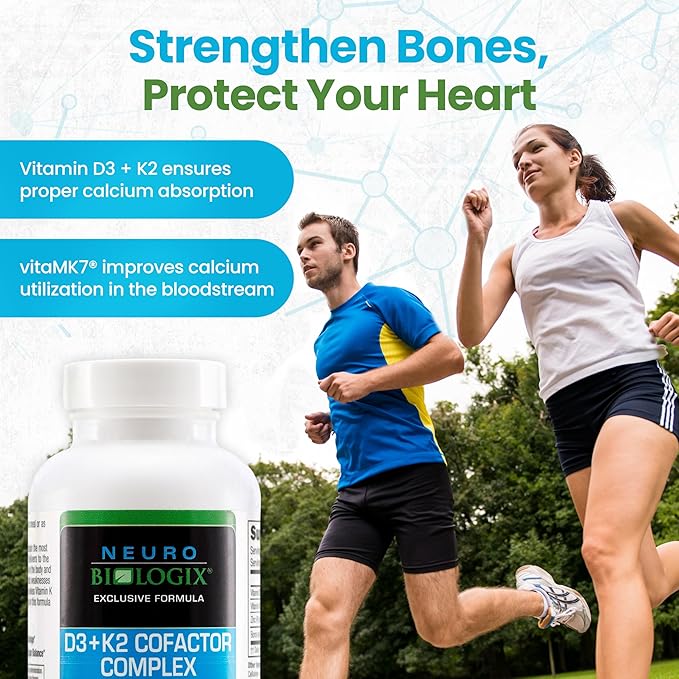 D3+K2 Cofactor Complex - Helps Maximize Vitamin D Benefits for Bone, Heart & Immune Support - Formulated with Vitamin D3, K2 (vitaMK7®), Zinc & Boron to Promote Efficient Calcium Utilization – 60 Caps
