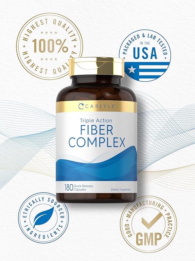 Carlyle Fiber Complex | 180 Capsules | Non-GMO Supplement | Triple Action Fiber