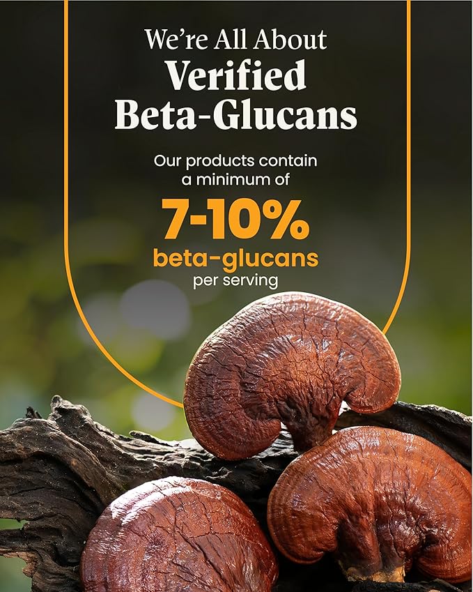 Organic Red Reishi Mushroom Capsules, Reishi Mushroom Powder Supplement, Immune Support, Traditional Nervous System Support & Cardiovascular Health, 90 Vegan Capsules