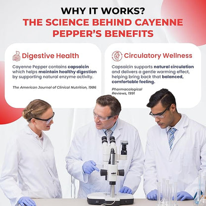 Cayenne Pepper 7 in 1 - - with Ginger, Turmeric, Cinnamon, Black Pepper - Promotes Digestive System Function (150-day Supply (Pack of 1))