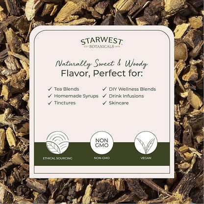 Starwest Botanicals Organic Licorice Root Tea Loose Cut and Sifted, 4 Ounces