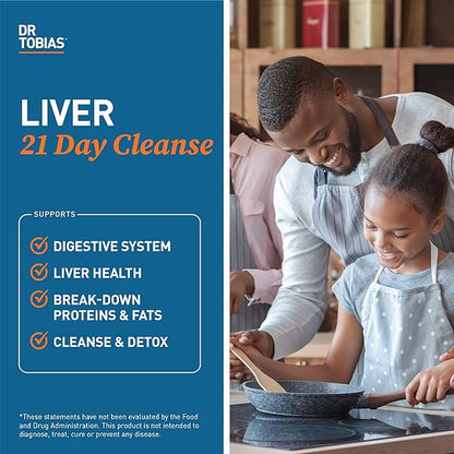 Dr. Tobias Liver 21 Day Cleanse, Herbal Liver Detox Cleanse with Solarplast, Artichoke Extract, Milk Thistle, Dandelion Extract & Digestive Enzymes, 63 Vegetable Capsules, 3 Daily, Pack of 2