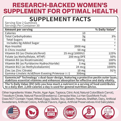 Omega-3 Gummies 1000mg Gummies + Myo-Inositol & D-Chiro Inositol Gummies Supplement
