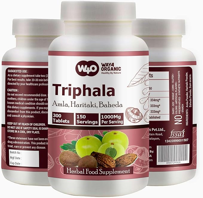 Triphala Tablets, 300 Pills, 5 Month Supply - Herbal Supplement with Amla, Haritaki & Baheda – Supports Digestive Health (Pack of 1)
