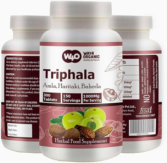 Triphala Tablets, 300 Pills, 5 Month Supply - Herbal Supplement with Amla, Haritaki & Baheda – Supports Digestive Health (Pack of 1)