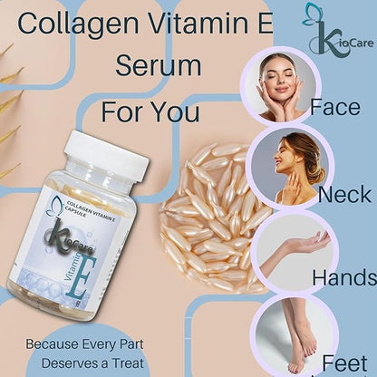 KIOCARE-Vitamin E Oil for Face-Skin Care,Vitamin E Oil-Vitamin E Capsules-Facial Skin Care Products-Face Serum-Face Care-Vitamina E para la Cara-Anti Aging-Aloe Vera-Face Oil and Serum for Women