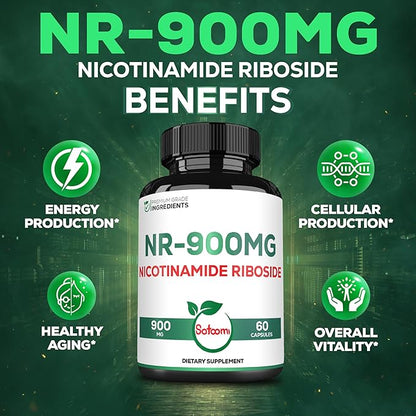 Satoomi NAD+ Supplement with Liposomal Nicotinamide Riboside - Cellular Energy & Repair, Vitality, Healthy Aging - 60 Capsules for 30 Days