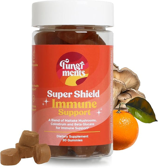 Super Shield Gummies - Mushroom Supplement for Immune Support - Maitake Mushrooms, Bovine Colostrum, Immune Boost, Beta-Glucans - Immune Support (30 Mushroom Gummies)