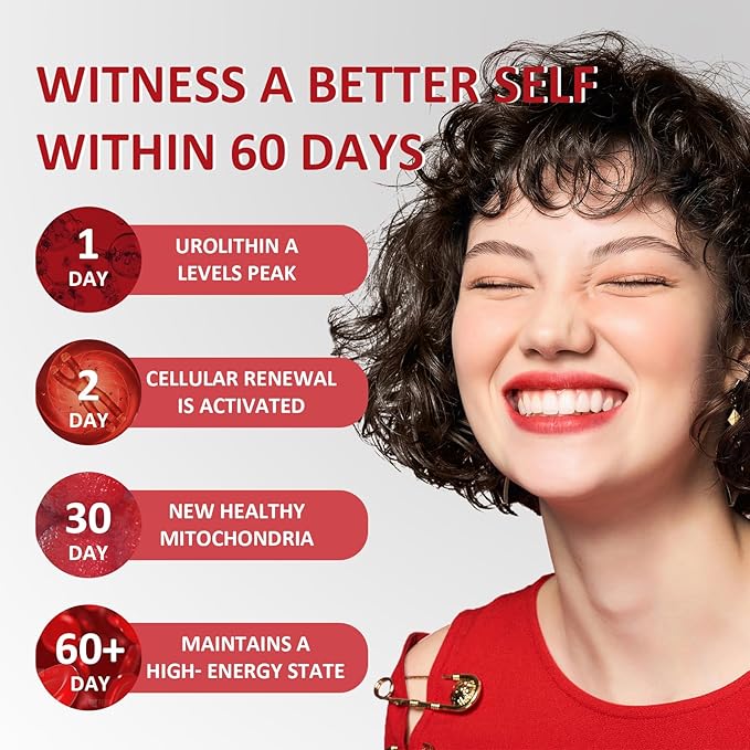 Urolithin A Supplement 2000MG for Anti-Aging, Antioxidants and Mitochondrial Support, High Purity & Potency NAD+ Supplement for Cell Regeneration, Resveratrol, Nicotinamide Riboside, 150 Capsules