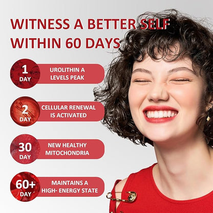 Urolithin A Supplement 2000MG for Anti-Aging, Antioxidants and Mitochondrial Support, High Purity & Potency NAD+ Supplement for Cell Regeneration, Resveratrol, Nicotinamide Riboside, 150 Capsules