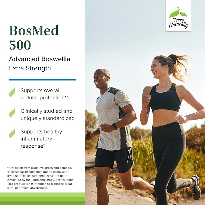 Terry Naturally BosMed 500 - Boswellia Serrata Extract Supplement - Dietary Supplement for Healthy Lung Support - Herbal Supplement Formula - 60 Softgels (Pack of 2)