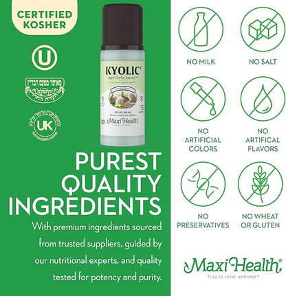 Kyolic Aged Garlic Extract Liquid - Odorless Garlic Supplements - Organic Kyolic Garlic - Organic Garlic Supplements for Heart Health (2 Pack)