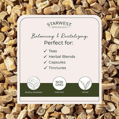 Starwest Botanicals Organic Astragalus Root Cut and Sifted, 4 Ounces