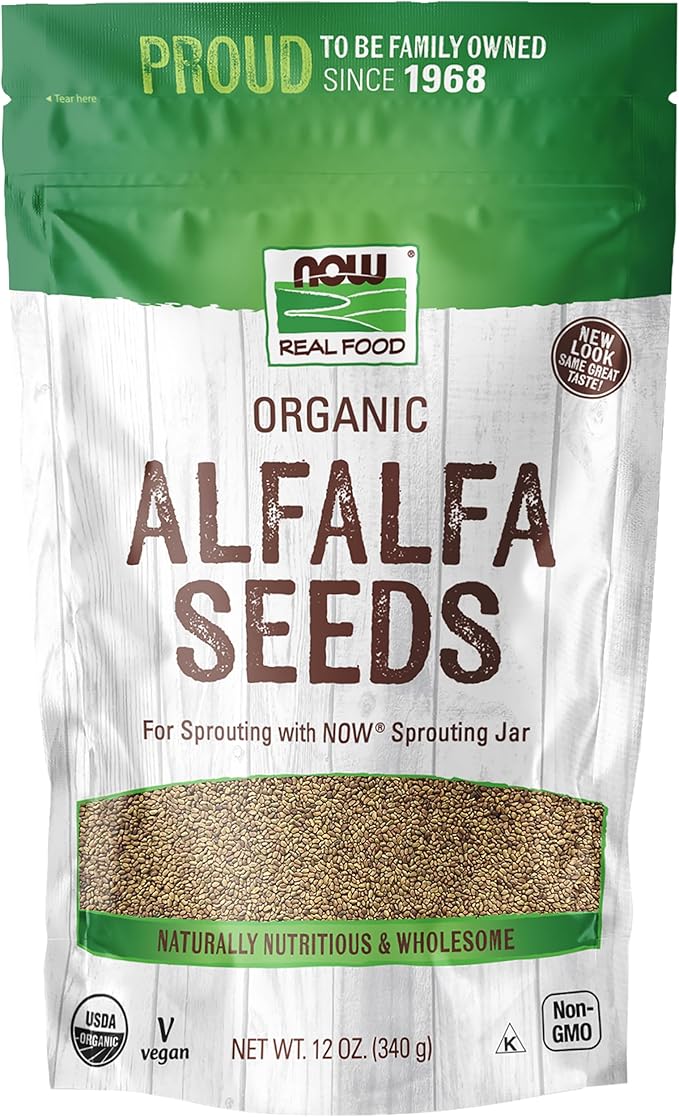 NOW Foods Organic Alfalfa Seeds, 12-Ounce