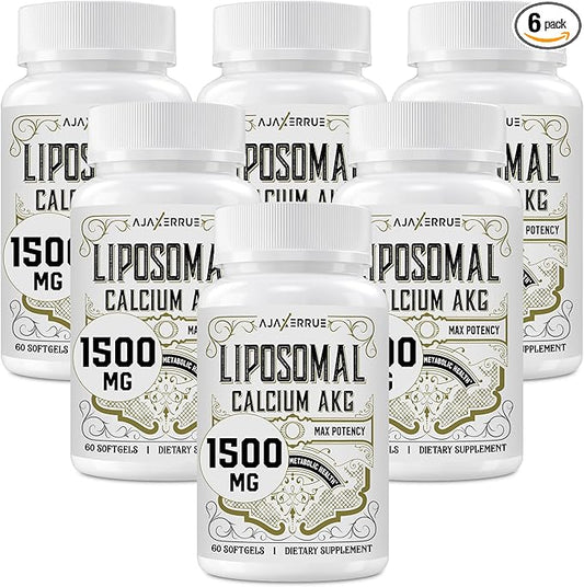 Liposomal Calcium AKG Supplement 1500 MG (Alpha-Ketoglutaric Acid), High Absorption, More Effective Than AAKG, Ca AKG for Longevity, Age Defense, Cellular Energy, Metabolic Function, 360 Softgels