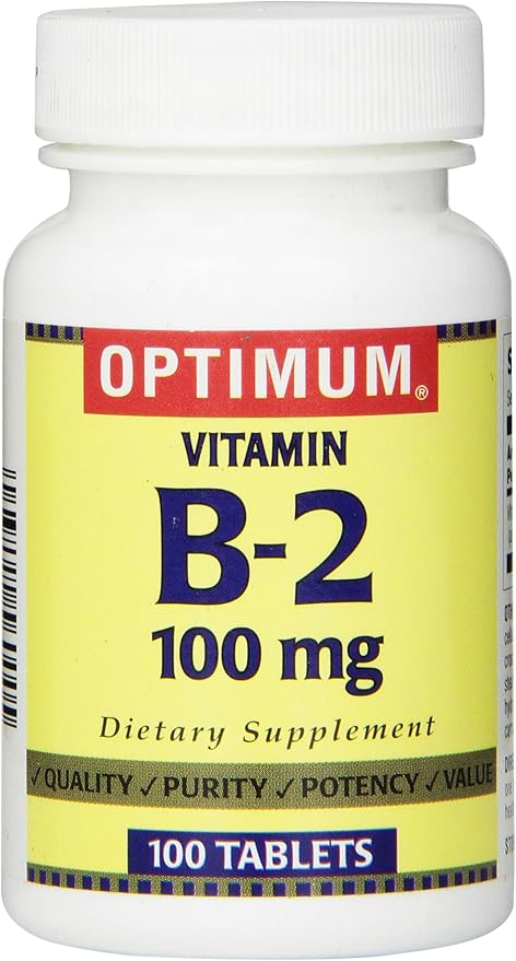 Optimum Vitamin B-2 Tablets, 100 Mg, 100 Count