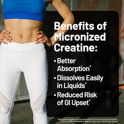 NatureWise Micronized Creatine Monohydrate Pills, 2500mg Per Serving - Creatine for Women & Men - Pure, Unflavored, Supports Lean Muscle Mass, Endurance - 60 Capsules[30-Day Supply]