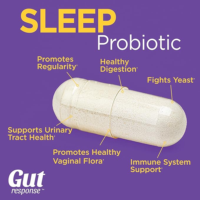 Sleep Probiotic for Men & Women, Slows Down Digestive Aging, Supports Sleep and Recovery, Promotes Healthy Gut, Vegan, Gluten Free & Soy Free, 3 Billion CFU, 30 Caplets