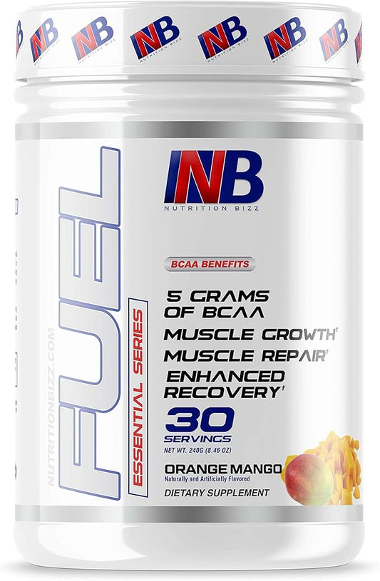 BCAA Powder, 5 Grams of BCAAs Amino Acids, Post Workout Recovery Drink for Muscle Building, Recovery, and Endurance, 30 Servings (Orange Mango)