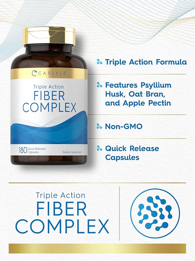 Carlyle Fiber Complex | 180 Capsules | Non-GMO Supplement | Triple Action Fiber