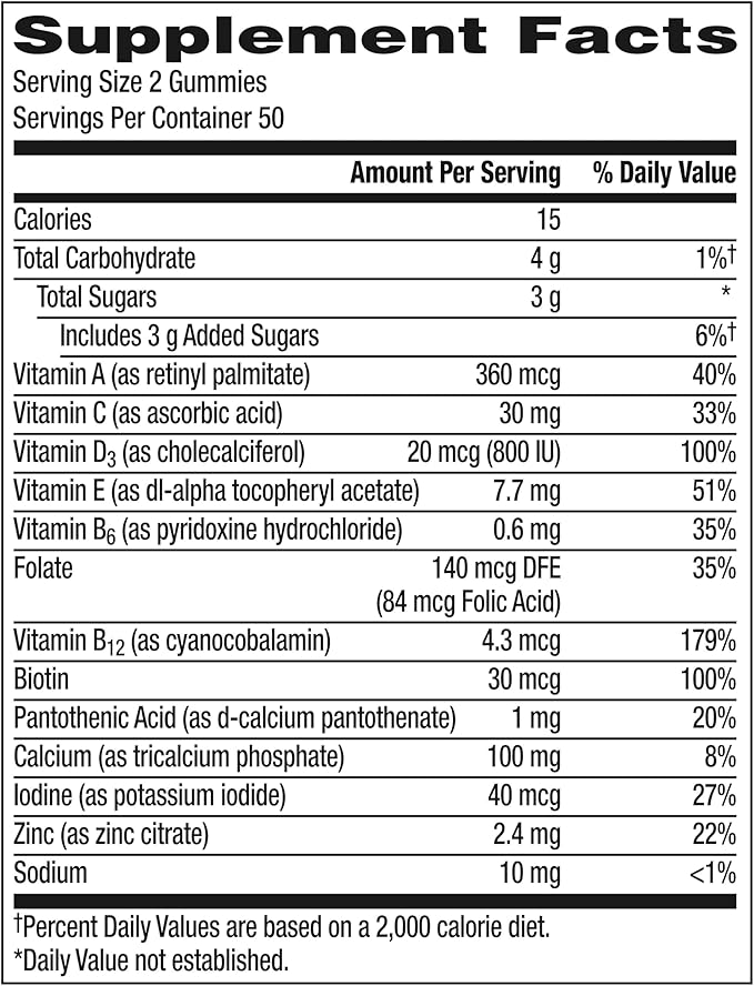 Centrum Women’s Multivitamin Gummies, Immune, Energy, Healthy Appearance Support, 100 Count, 50 Day Supply