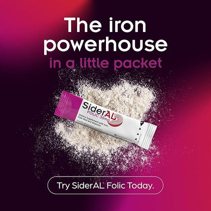 SiderAL® Folic Iron Supplement for Women | Folic Acid, Vitamin C and B12 | Gentle on Stomach | High Strength for Pregnancy, Energy, Anemia and Deficiency | Vegetarian-Friendly and Gluten-Friendly