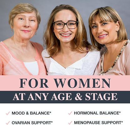 Myo-inositol & D-chiro Inositol Supplement for Women - Ideal 40:1 Ratio Complex for Fertility, Hormonal Balance, Menstrual Cycle & Ovarian Health Support with CoQ10, Choline & Selenium - 120 Capsules