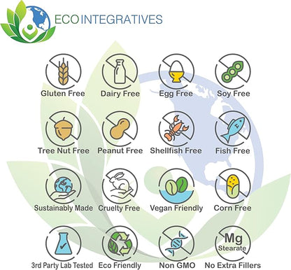 EcoIntegratives B2-400 Pure Riboflavin - Nervous System Health, Homocysteine Detox, Cardiovascular, Helps Boost Energy, Mental Clarity, Metabolism and Cell Function 120 Vegan Capsules