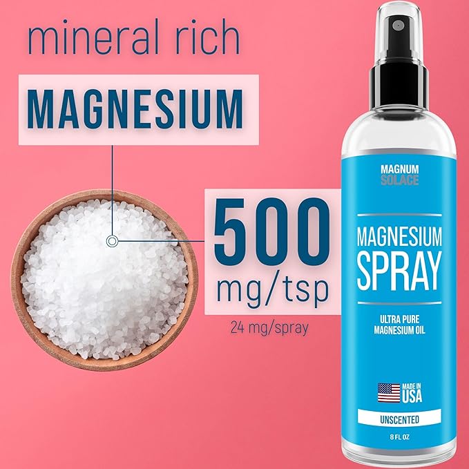 Magnesium Spray - Big 8 oz USP Grade Pure Magnesium Oil Spray - Made in USA Since 2008