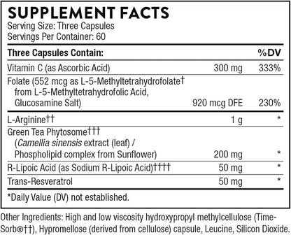 THORNE L-Arginine Plus (Formerly Perfusia Plus) - Sustained-Release Cofactors to Support Heart Function, Nitric Oxide Production & Optimal Blood Flow* - 180 Capsules